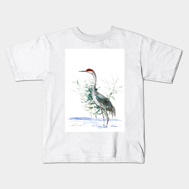 Sandhill Crane Kids T-Shirt by surenart